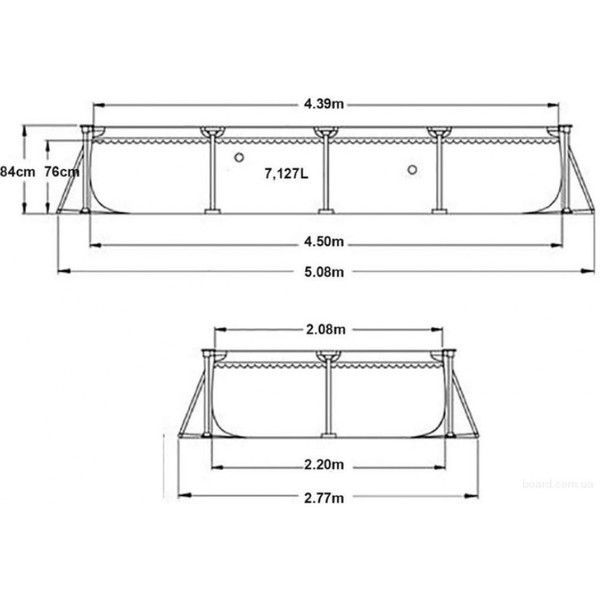 Piscină RECTANGULAR FRAME 450х220х85см, 7127L, cadru metalic
