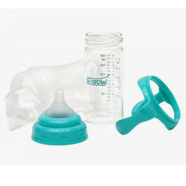 Biberon cu protectie, sticla, 120 ml