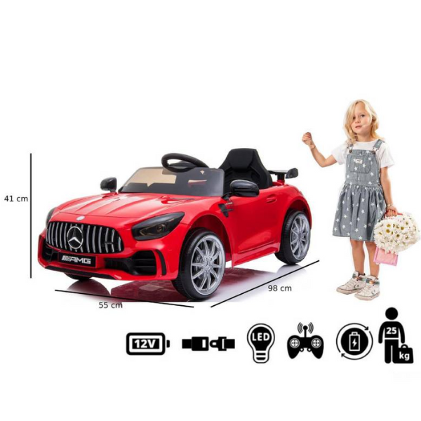 Masinuta electrica MERCEDES-AMG GT R, 12V4.5AH, motor 380x2, roti EVA