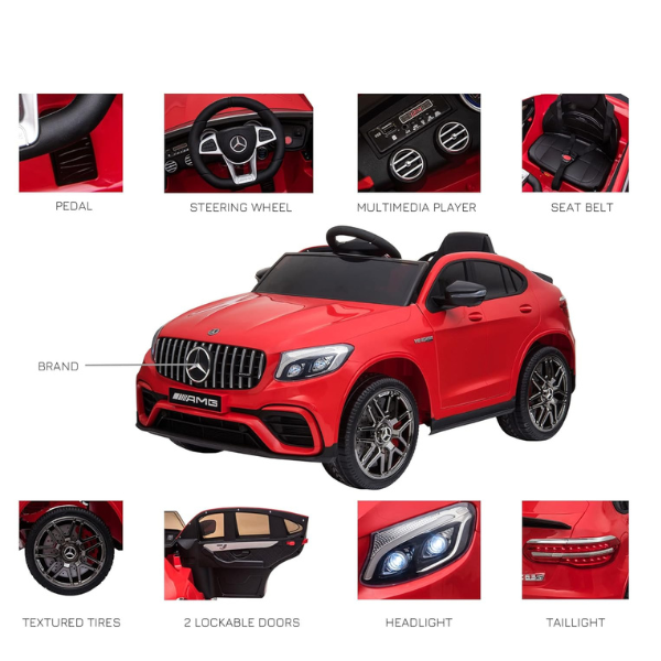 Masinuta electrica MERCEDES-BENZ AMG GLC 63S, 12V7Ah, motor 390x2, roti EVA