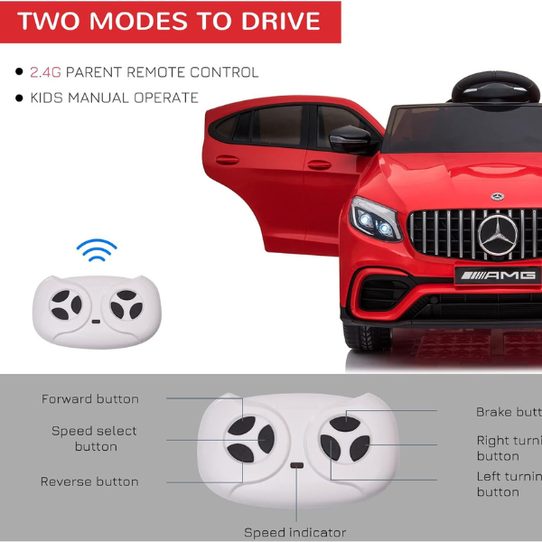 Masinuta electrica MERCEDES-BENZ AMG GLC 63S, 12V7Ah, motor 390x2, roti EVA