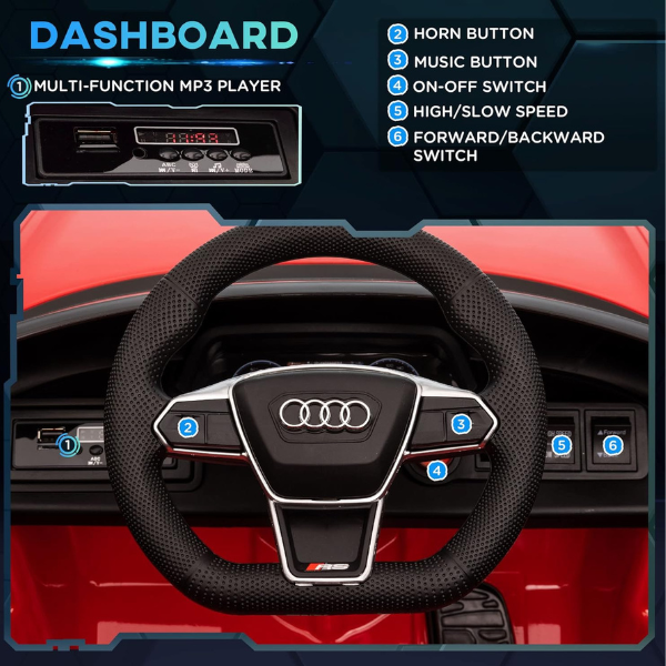 Masinuta electrica AUDI E-TRON SPORTBACK, 12V7Ah, motor 390 x 4, roti EVA, scaun din piele