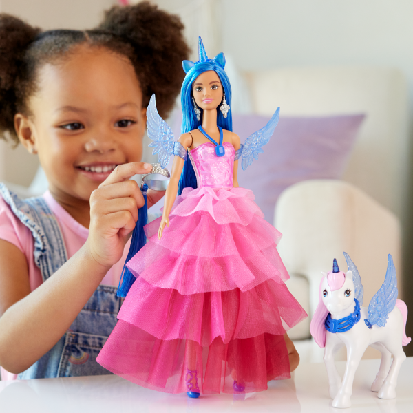 Set de joacă de colecție „Barbie cu Unicorn”, cu accesorii