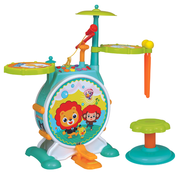 Set de instrumente de percuție și scaun