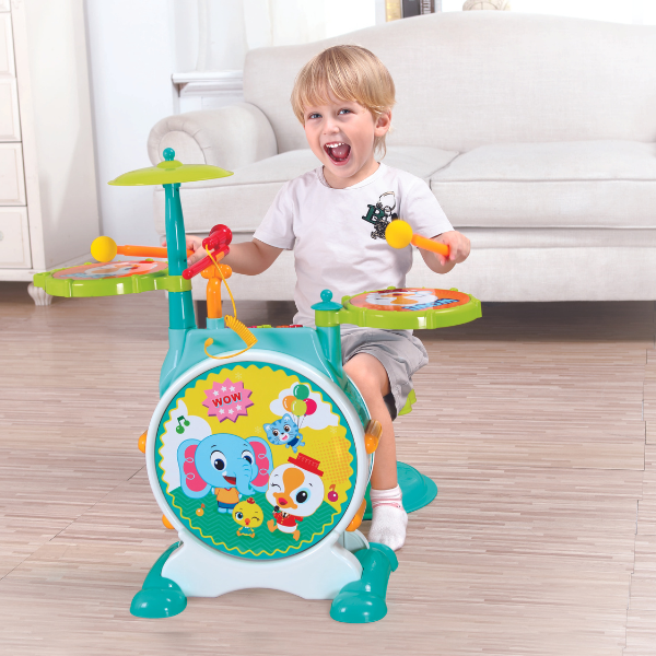 Set de instrumente de percuție și scaun
