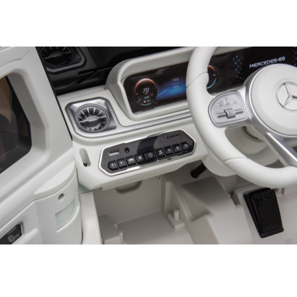 Masinuta electrica MERCEDES BENZ EQG, 12V9Ah, motor 550Wx2, roți EVA, scaune din piele