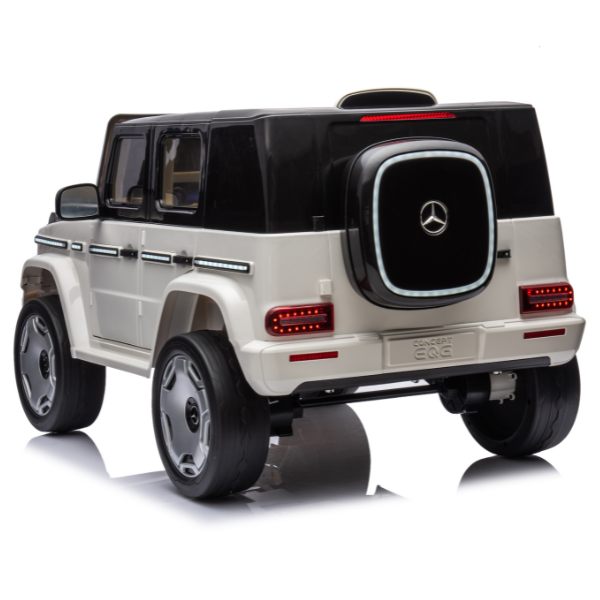 Masinuta electrica MERCEDES BENZ EQG, 12V9Ah, motor 550Wx2, roți EVA, scaune din piele