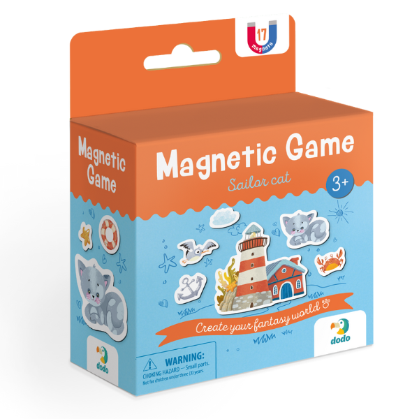 Joc magnetic „Pisicuța marinar”, 17 elem.