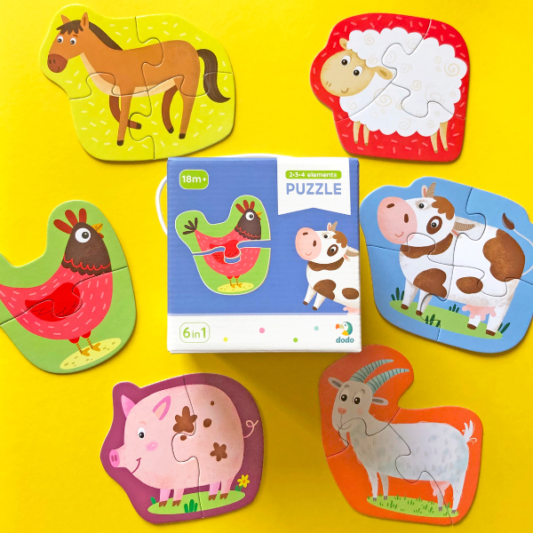 Puzzle 6 in 1 „Animale domestice”