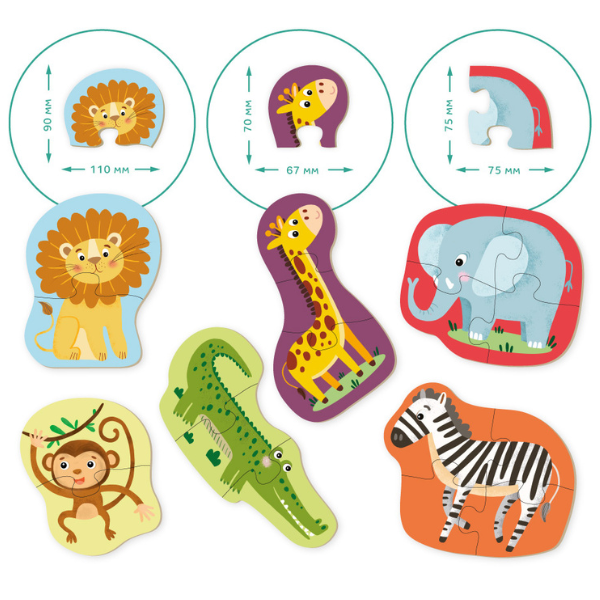 Puzzle 6 în 1 „Animale sălbatice”