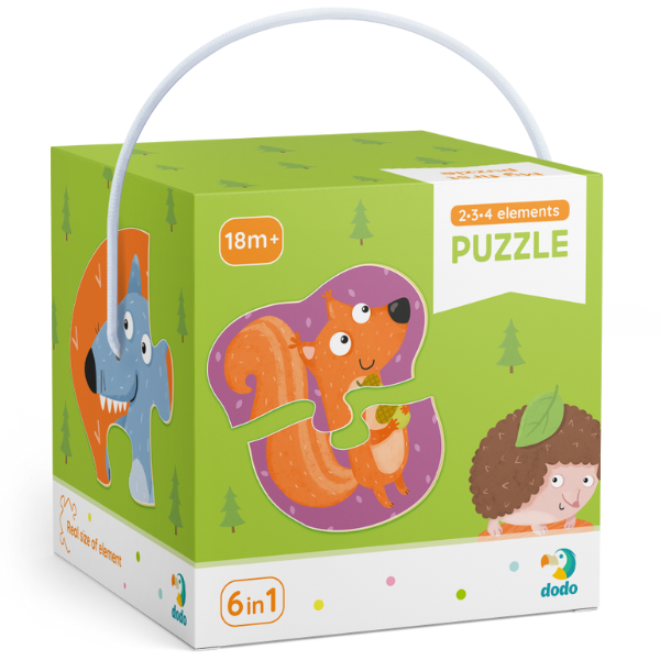 Puzzle 6 în 1 „Animale de pădure”