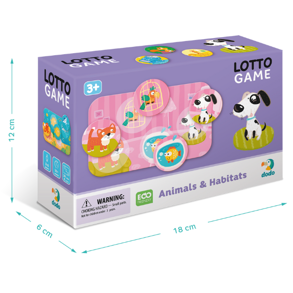 Joc de masă loto „Animalele și habitatele lor”