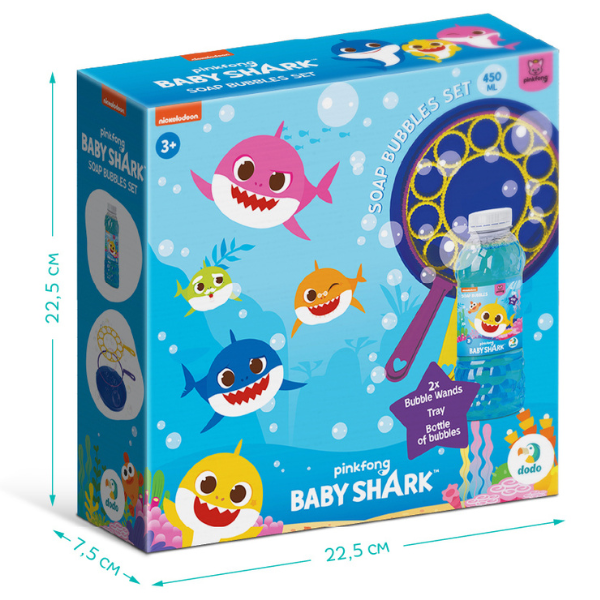 Set pentru baloane de săpun „Baby Shark”, 450 ml