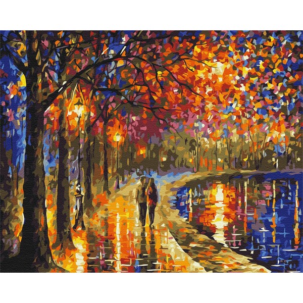 Pictură pe numere 40*50 cm (în cutie) – Plimbare într-un parc luminat