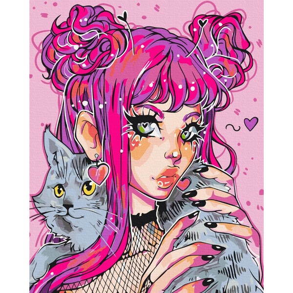 Pictură pe numere 40*50 cm (în cutie) – Privire de pisică