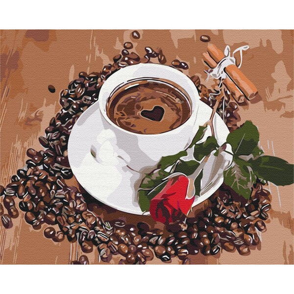Pictură pe numere 40*50 cm (în cutie) – Cafea cu nota de romantism