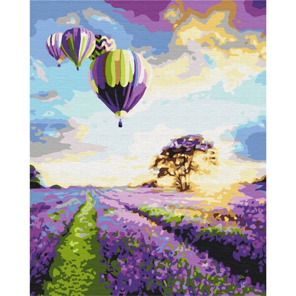 Pictură pe numere 40×50 cm (fără cutie)  –  Zbor deasupra câmpului de levănțică