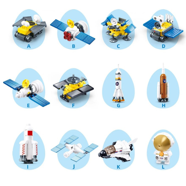 Set-surpriză de construcție ”Transport cosmic”, în ou
