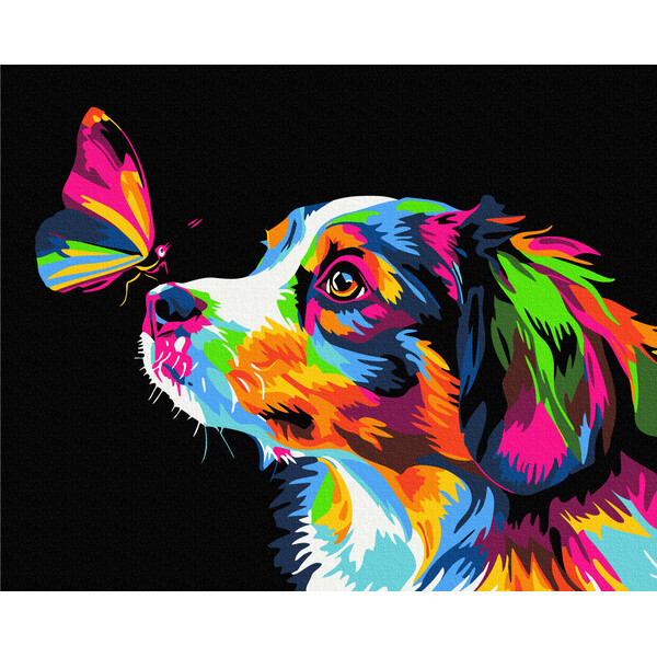Pictură pe numere 40*50 сm (pânză neagră/fără cutie) – Atingere colorată