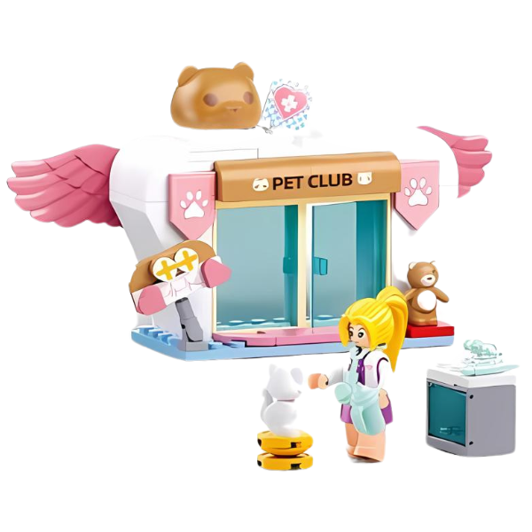 Set de construcție ”Clinica veterinară”, 4 modele, de la 78 pînă la 117 elem.