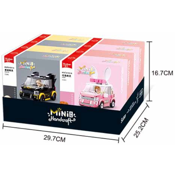 Set de construcție ”Mașina cu figurină”, cu inerție, 4 modele, de la 137 pînă la 146 elem.