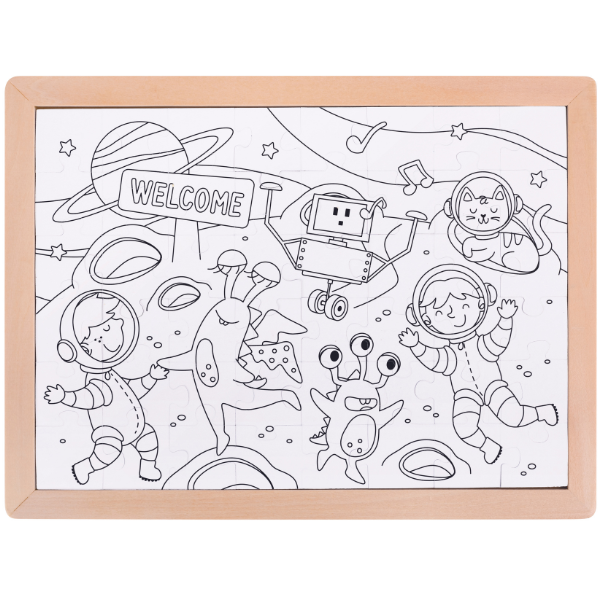 Puzzle 2 în 1 „Prieteni cosmici”