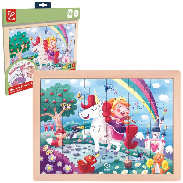 Puzzle 2 în 1 „Unicorn și prieteni”