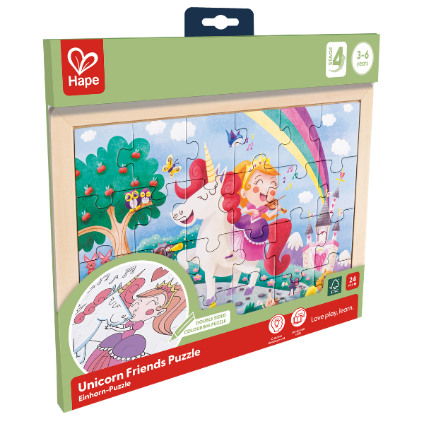 Puzzle 2 în 1 „Unicorn și prieteni”