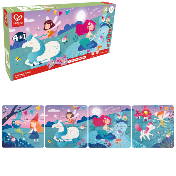 Set puzzle 4 în 1 „Poveste fermecată”