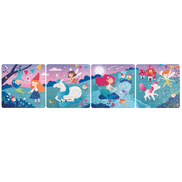 Set puzzle 4 în 1 „Poveste fermecată”