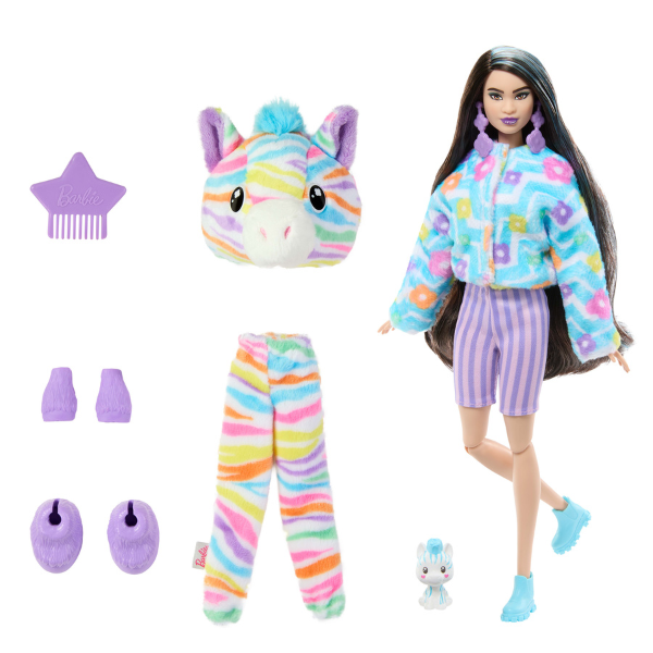Papușa Barbie Cutie „Barbie într-un costum de unicorn, de pluș”