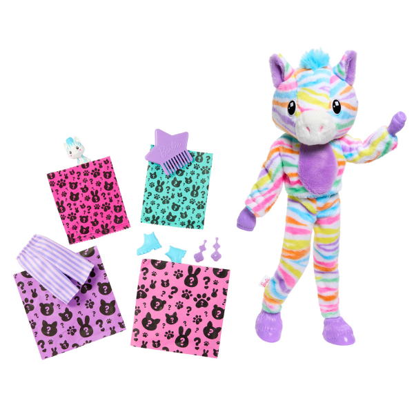 Papușa Barbie Cutie „Barbie într-un costum de unicorn, de pluș”