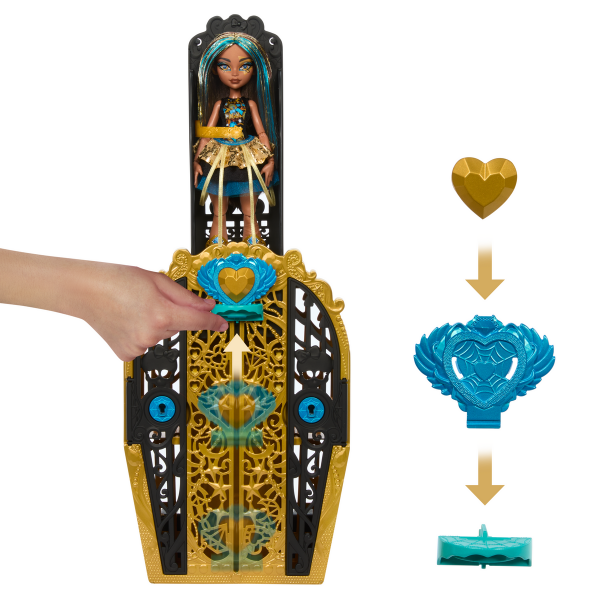 Set de joc Monster High „Cleo de Nile cu șifonier”, cu accesorii
