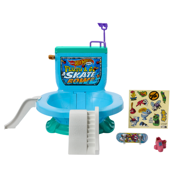 Hot Wheels Set de joc fingerboard  Flush & Go Skate Bowl