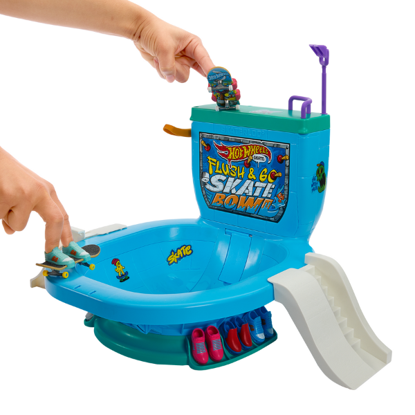Hot Wheels Set de joc fingerboard  Flush & Go Skate Bowl