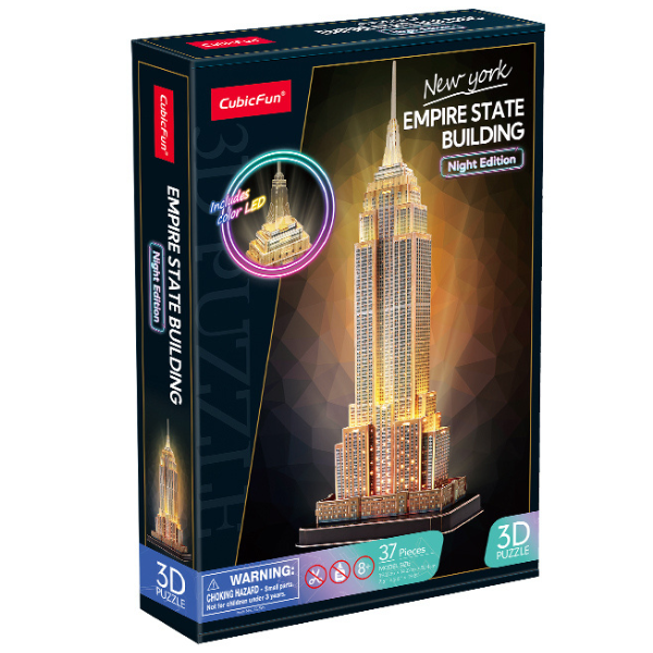 3D puzzle “Empire State Building”, cu iluminare LED, 37 elemente