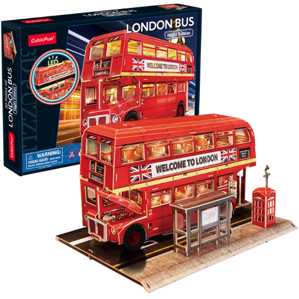 3D puzzle “Autobuz londonez cu 2 etaje”, cu i..