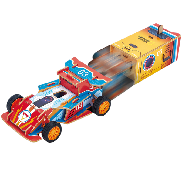3D puzzle “2 în 1 Rachetă de lansare și mașină de curse”
