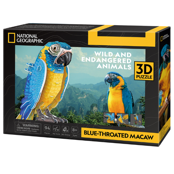3D puzzle „Ara cu piept galben”, 82 elemente