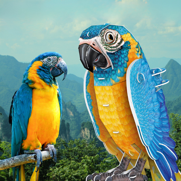 3D puzzle „Ara cu piept galben”, 82 elemente