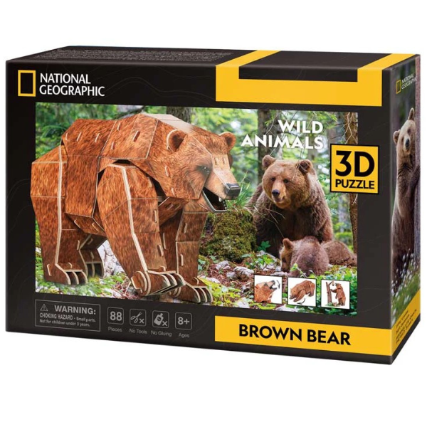 3D puzzle „Urs brun”, 88 elemente