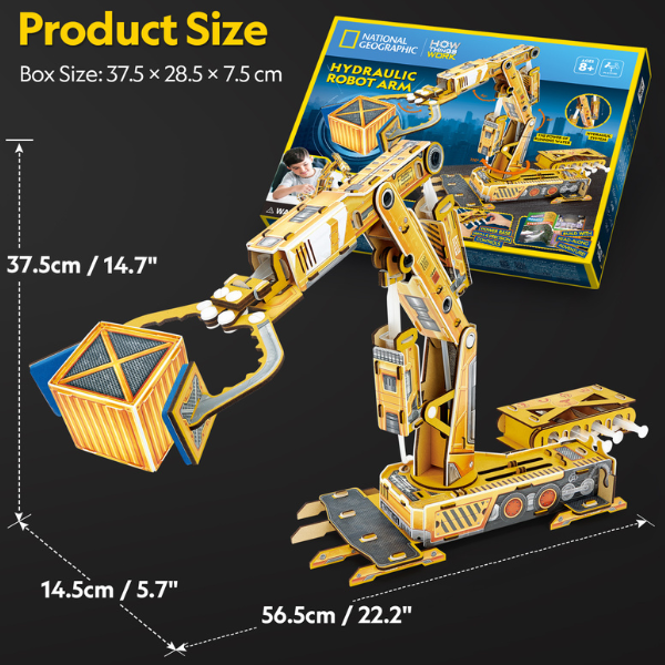 3D puzzle „Braț robotic hidraulic”, 185 elemente