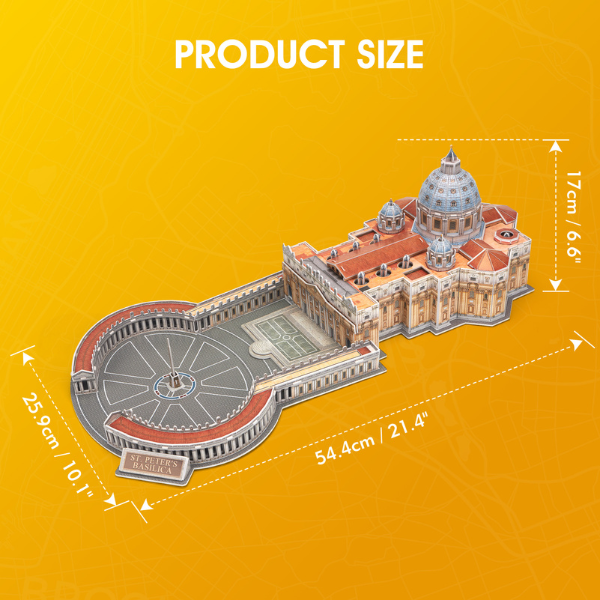 3D puzzle “Catedrala Sfântul Petru”, 101 elemente