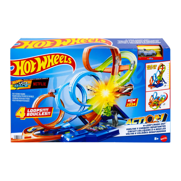 Set de Piste Hot Wheels Action 4-Loop Crash Out