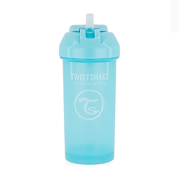 Cana cu Pai, Albastru Pastel, 360 ml