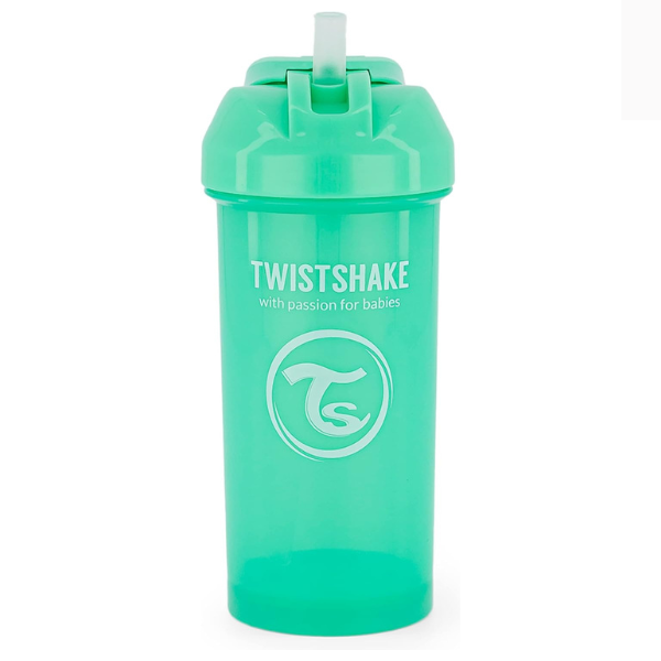 Cana cu Pai, Verde Pastel, 360 ml