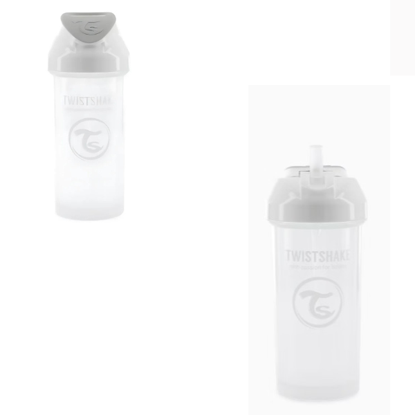 Cana cu Pai, Alb Pastel, 360 ml