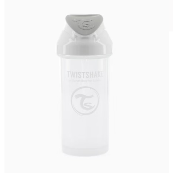 Cana cu Pai, Alb Pastel, 360 ml