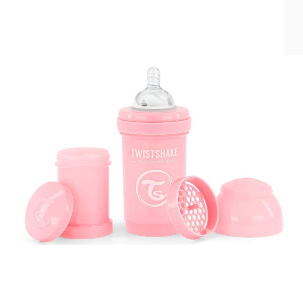 Бутылочка от коликов, Пастельный розовый, 180 мл, 0+ месяцев