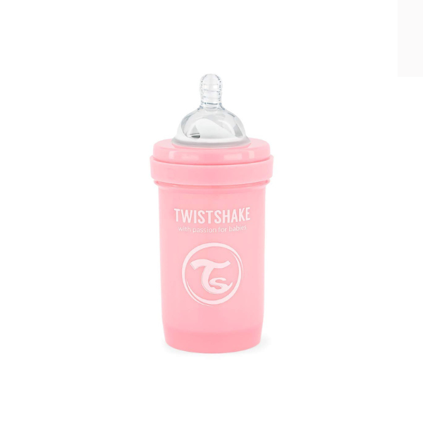 Biberon Anti-Colici, Roz Pastel, 260 ml, 0+ luni